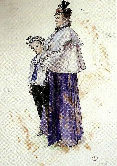 Carl Larsson fru henrika linderdahl med sonen bengt China oil painting art